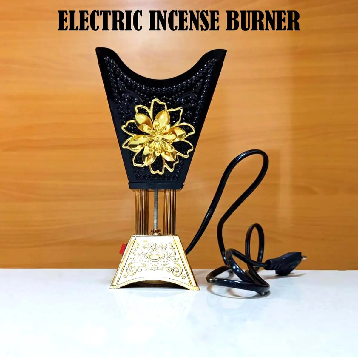 Black & Golden Royal Hourglass Electric Bakhoor Burner