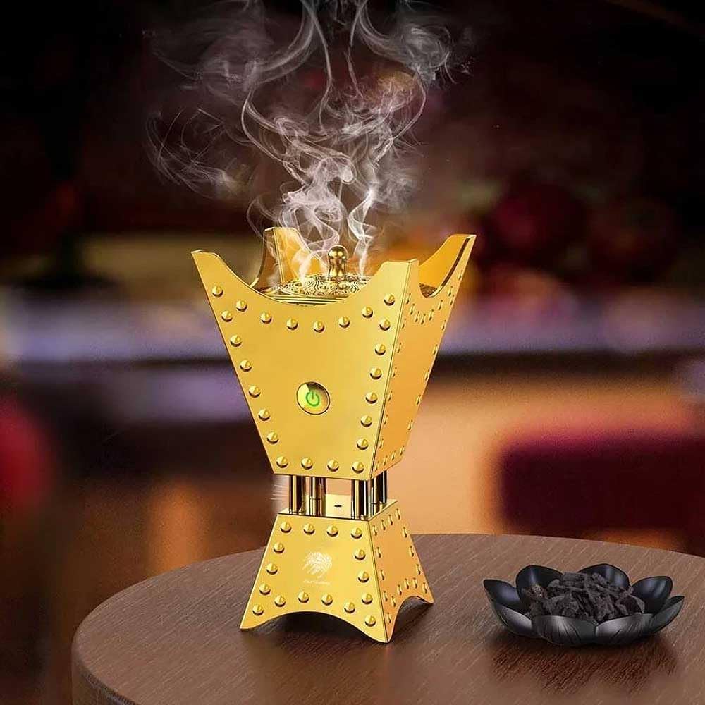 Black & Golden Royal Hourglass Electric Bakhoor Burner